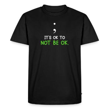 Mental Health It ́s ok to not be ok Awareness - Men's Premium Organic T-Shirt - black - Front - Nico (187cm)