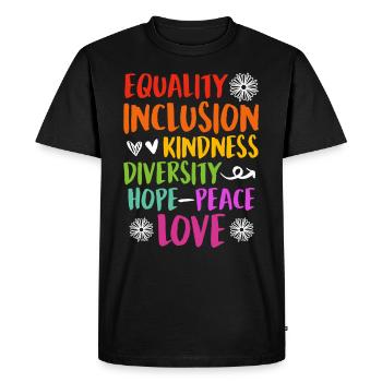 Inclusion handicap acceptance and awareness - Men's Premium Organic T-Shirt - black - Front - Nico (187cm)