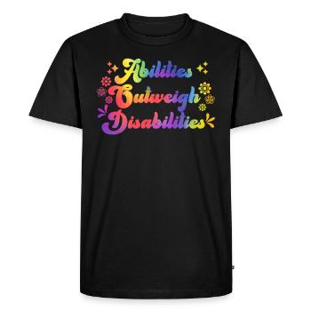 Solidarité handicap Compassion et acceptation - T-shirt Premium bio Homme - noir - Devant - Nico (187cm)