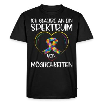 Autism I believe in spectrum of possibilities - Men's Premium Organic T-Shirt - black - Front - Nico (187cm)