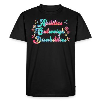 Solidarité handicap Compassion et acceptation - T-shirt Premium bio Homme - noir - Devant - Nico (187cm)