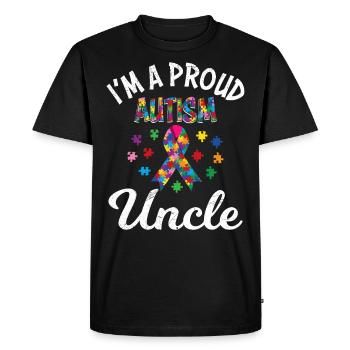 Fier oncle de la conscience des enfants autistes - T-shirt Premium bio Homme - noir - Devant - Nico (187cm)
