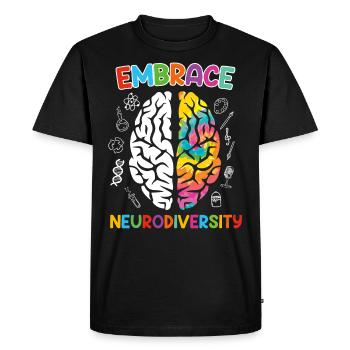 Autismus Embrace Neurodiversity Autisten - Männer Premium Bio T-Shirt - Schwarz - Vorne - Nico (187cm)