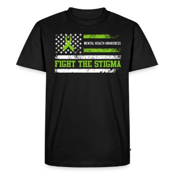 La santé mentale lutte contre la stigmatisation - T-shirt Premium bio Homme - noir - Devant - Nico (187cm)