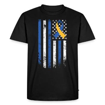 Variété de boucle de sensibilisation au syndrome de Down et - T-shirt Premium bio Homme - noir - Devant - Nico (187cm)