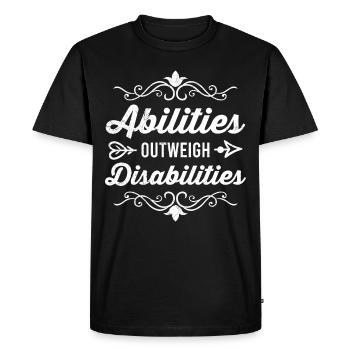 Inclusion Acceptation Gentillesse Solidarité - T-shirt Premium bio Homme - noir - Devant - Nico (187cm)