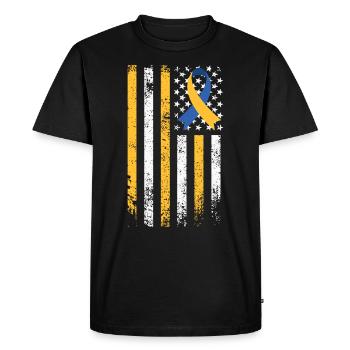 Variété de boucle de sensibilisation au syndrome de Down et - T-shirt Premium bio Homme - noir - Devant - Nico (187cm)
