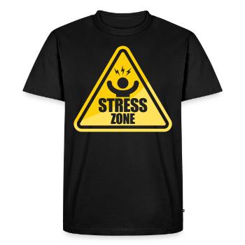 Panneau routier Stress Zone Stress National - T-shirt Premium bio Homme - noir - Devant - Nico (187cm)