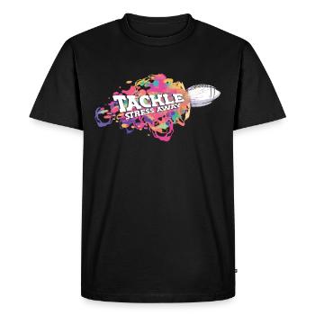 S’attaquer au stress Away Sports Sensibilisation au stress - T-shirt Premium bio Homme - noir - Devant - Nico (187cm)