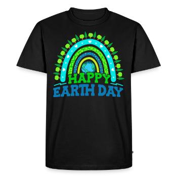Merry Earth Day Forest Trees - Men's Premium Organic T-Shirt - black - Front - Nico (187cm)