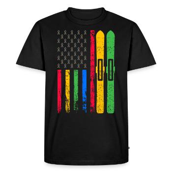 American sports flag - Men's Premium Organic T-Shirt - black - Front - Nico (187cm)