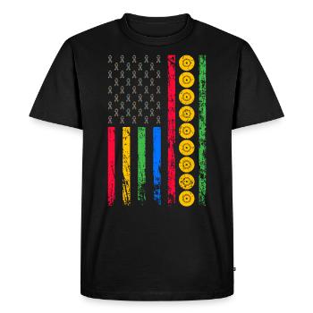 American sports flag - Men's Premium Organic T-Shirt - black - Front - Nico (187cm)