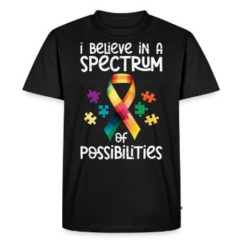 Autism I believe in spectrum of possibilities - Men's Premium Organic T-Shirt - black - Front - Nico (187cm)