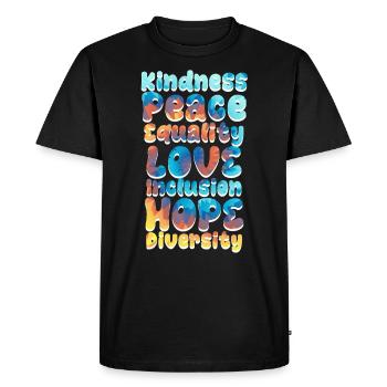 Inclusion handicap acceptance and awareness - Men's Premium Organic T-Shirt - black - Front - Nico (187cm)