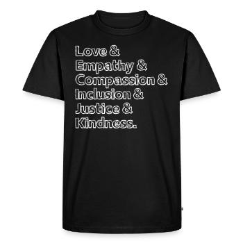 Inclusion Acceptation handicap Solidarité - T-shirt Premium bio Homme - noir - Devant - Nico (187cm)