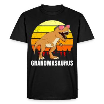 Omasaurus Grandma Mother's Day Dinosaur Fan - Men's Premium Organic T-Shirt - black - Front - Nico (187cm)