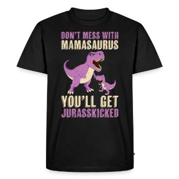 Ne plaisantez pas avec la fête des mères des dinosaures Mamasaurus - T-shirt Premium bio Homme - noir - Devant - Nico (187cm)