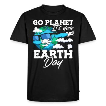 Go Planet It’s Your Earth Day Sensibilisation à l’environnement - T-shirt Premium bio Homme - noir - Devant - Nico (187cm)