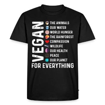 Vegan For Everything Nature Végétarien Jour de la Terre - T-shirt Premium bio Homme - noir - Devant - Nico (187cm)