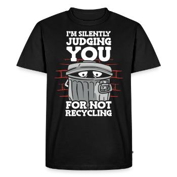 Je vous condamne tacitement pour - T-shirt Premium bio Homme - noir - Devant - Nico (187cm)