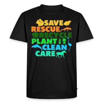 Save Save Recycle Plants Clean Care - T-shirt Premium bio Homme - noir - Devant - Nico (187cm)