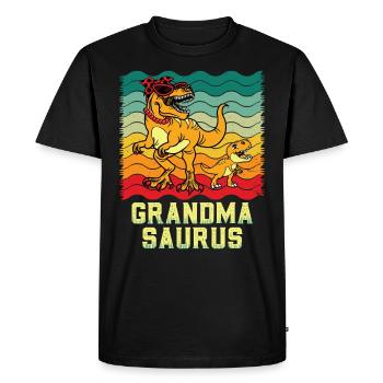 Omasaurus Dinosaur Grandma Mother's Day Granny - Men's Premium Organic T-Shirt - black - Front - Nico (187cm)