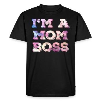 Maman Boss Fête des mères Mama Boss Superviseur - T-shirt Premium bio Homme - noir - Devant - Nico (187cm)