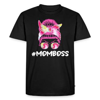 Maman Boss Fête des mères Mama Boss Superviseur - T-shirt Premium bio Homme - noir - Devant - Nico (187cm)