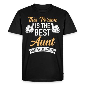 Meilleure tante du monde Fête des mères La meilleure tante du monde - T-shirt Premium bio Homme - noir - Devant - Nico (187cm)