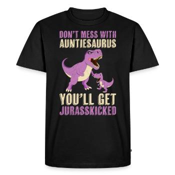 Tantesaurus Fête des mères Tante Tante Tante - T-shirt Premium bio Homme - noir - Devant - Nico (187cm)