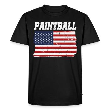 Paintball Patriotic American - T-shirt Premium bio Homme - noir - Devant - Nico (187cm)