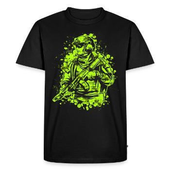 Athlète de l’équipe Paintball Soldier Paintballer - T-shirt Premium bio Homme - noir - Devant - Nico (187cm)