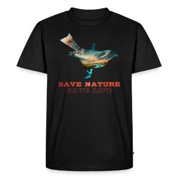 Sauver la nature Protection de l’environnement Sauvez la Terre - T-shirt Premium bio Homme - noir - Devant - Nico (187cm)
