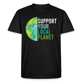 Support Planet local Save the Earth Environment - Men's Premium Organic T-Shirt - black - Front - Nico (187cm)