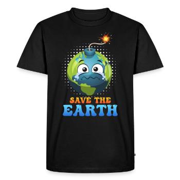 Save the Earth LOVE Mission Earth Environmental Protection - Men's Premium Organic T-Shirt - black - Front - Nico (187cm)