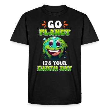 Earth Day Mission Earth & Climate Protection Environment - Men's Premium Organic T-Shirt - black - Front - Nico (187cm)