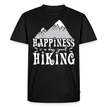 Happiness is a day spent hiking - Men's Premium Organic T-Shirt - black - Front - Nico (187cm)