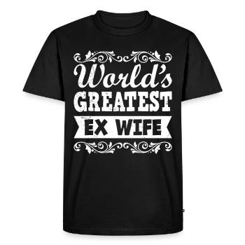 World's Best Wife EX Divorce Party Happy - Men's Premium Organic T-Shirt - black - Front - Nico (187cm)