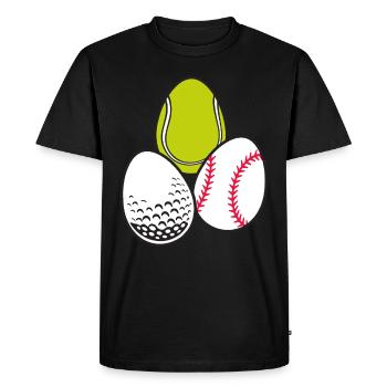Sports Easter Egg Tennis Sports Baseball Game - T-shirt Premium bio Homme - noir - Devant - Nico (187cm)