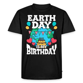 Le Jour de la Terre est ma fête d’anniversaire - T-shirt Premium bio Homme - noir - Devant - Nico (187cm)
