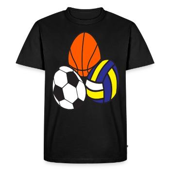 Sports Football Athlétisme Basketball - T-shirt Premium bio Homme - noir - Devant - Nico (187cm)