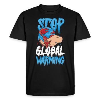 Stop Global Warming - Mother Nature - Day - Men's Premium Organic T-Shirt - black - Front - Nico (187cm)