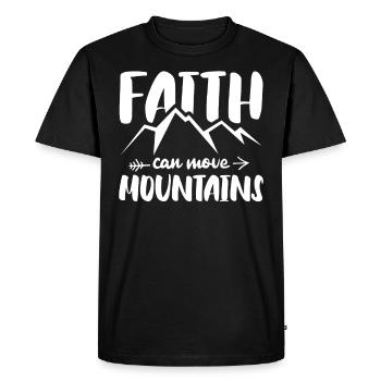 La foi peut déplacer des montagnes Religieux chrétiens - T-shirt Premium bio Homme - noir - Devant - Nico (187cm)