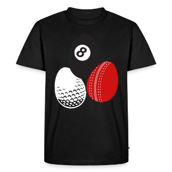 Cue Sport Billard Cricket Golf Easter Eggs Balls - T-shirt Premium bio Homme - noir - Devant - Nico (187cm)