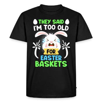 Easter Bunny Easter Basket Bunny Easter Eggs - Men's Premium Organic T-Shirt - black - Front - Nico (187cm)