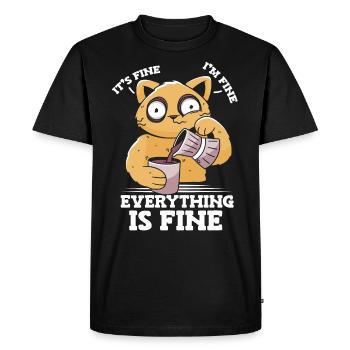 C’est bon, je vais bien, tout va bien, - T-shirt Premium bio Homme - noir - Devant - Nico (187cm)
