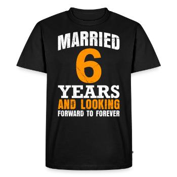 6 ans mariés 6ème anniversaire de mariage mariage en sucre - T-shirt Premium bio Homme - noir - Devant - Nico (187cm)