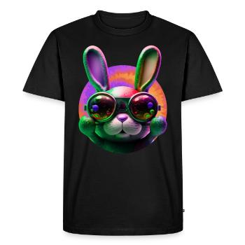 Lapin de Pâques Visage Lapin de Pâques Lapin de Pâques - T-shirt Premium bio Homme - noir - Devant - Nico (187cm)