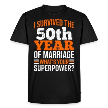 50 ans de mariage survivent aux noces d’or - T-shirt Premium bio Homme - noir - Devant - Nico (187cm)