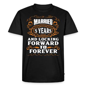 Noces en bois 5ème anniversaire de mariage - T-shirt Premium bio Homme - noir - Devant - Nico (187cm)